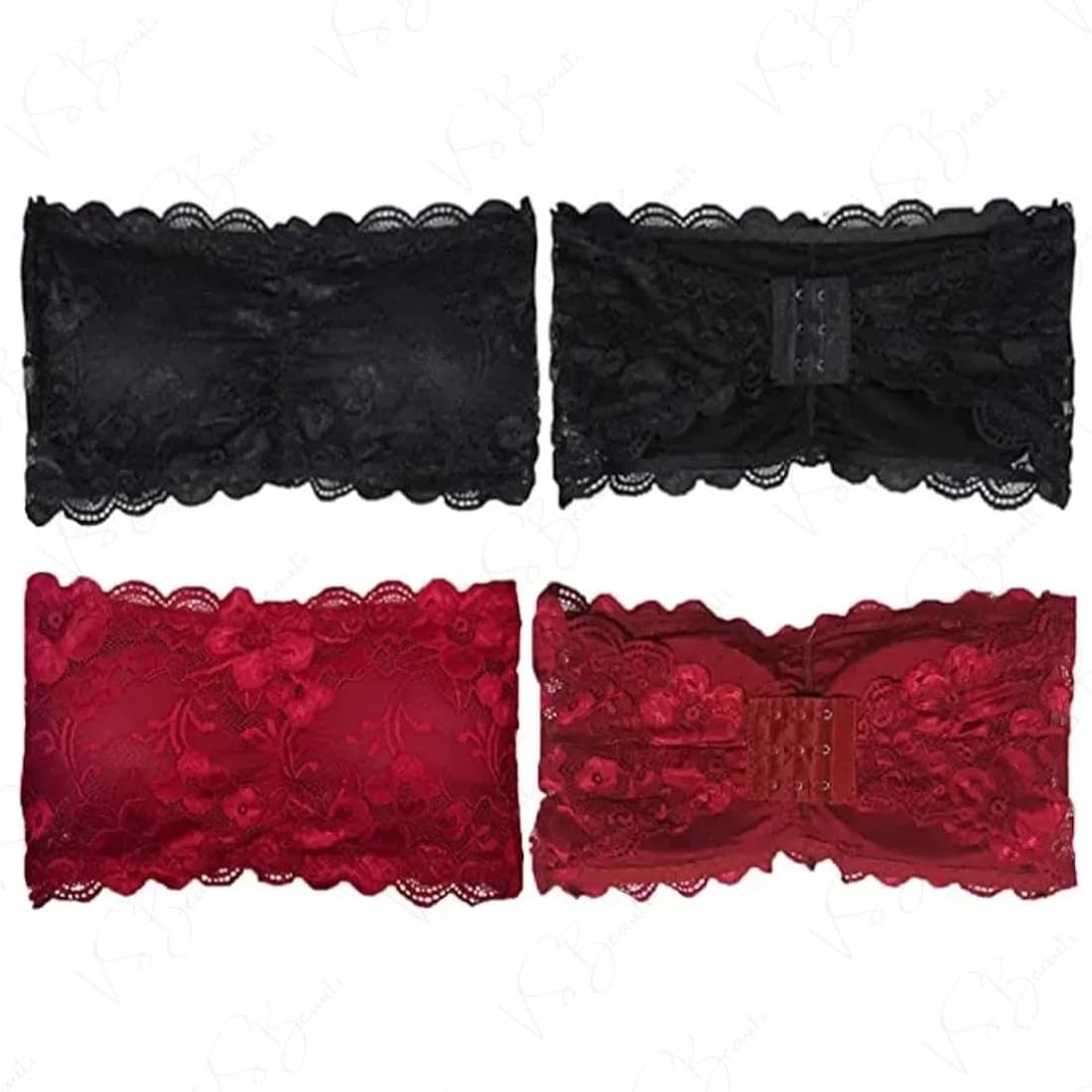 VELOMI Lace Strapless Bralette Tube Top – Comfortable, Wire-Free Support
