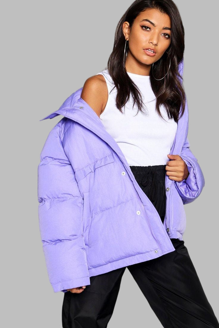 VELOMI Stylish Crop Puffer Jacket – Warm & Trendy Winter Wear for Women
