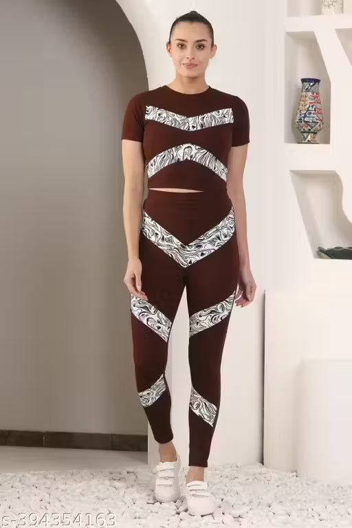 Zicada Women's Gym and Sport Wear| Girls Co-Ords Set| Trendy Women Top And Bottom Set| Summer Casual Wear