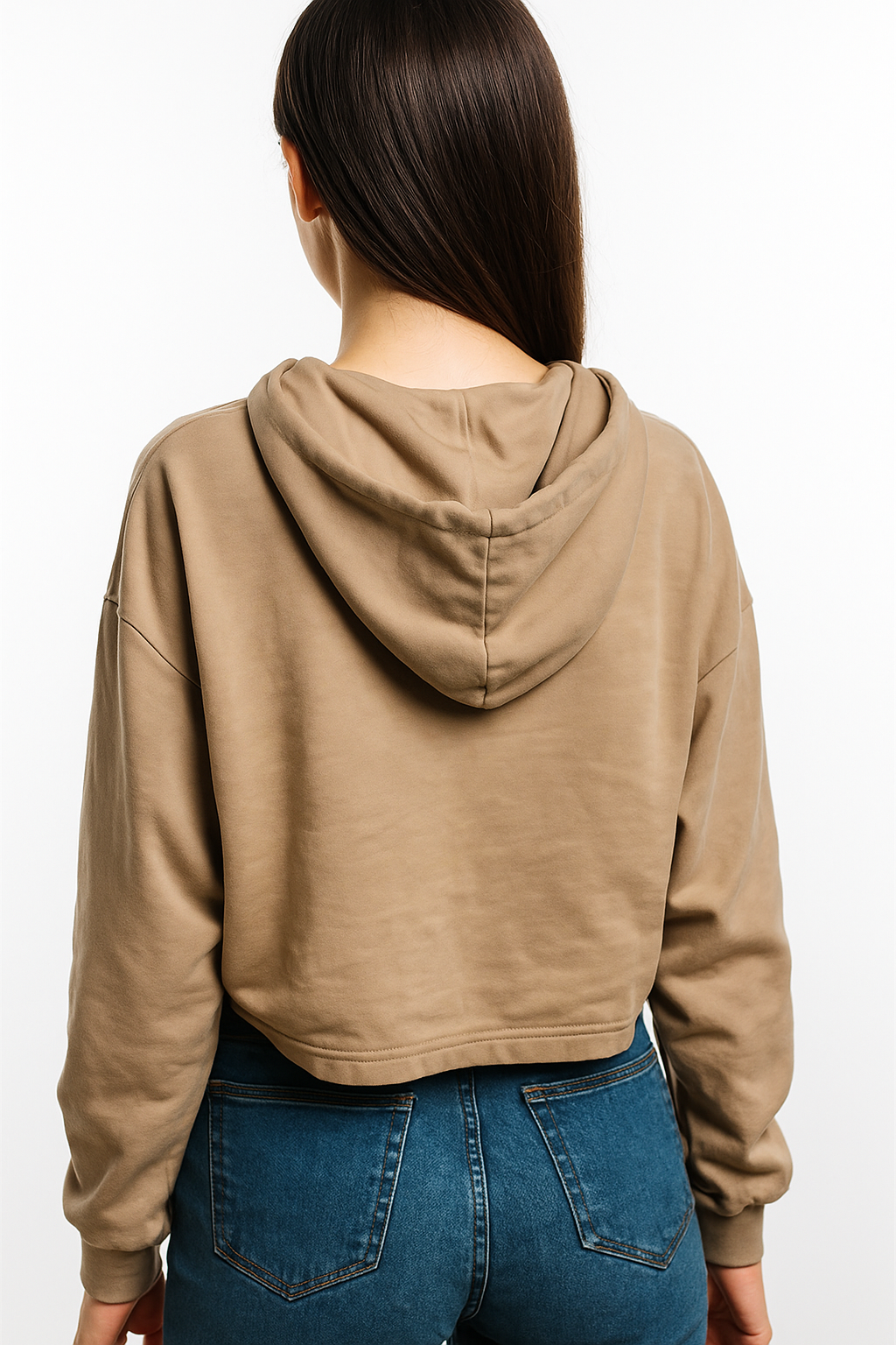 VELOMI Women’s Casual Crop Hoodie – Stylish & Comfortable Pullover in White, Black, Pink & Beige