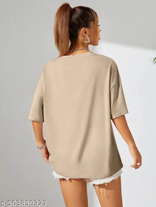 Trendy Feminine Sensational Oversize T-shirt & Tees Round Neck Casual & Partywear For Women's & Girls