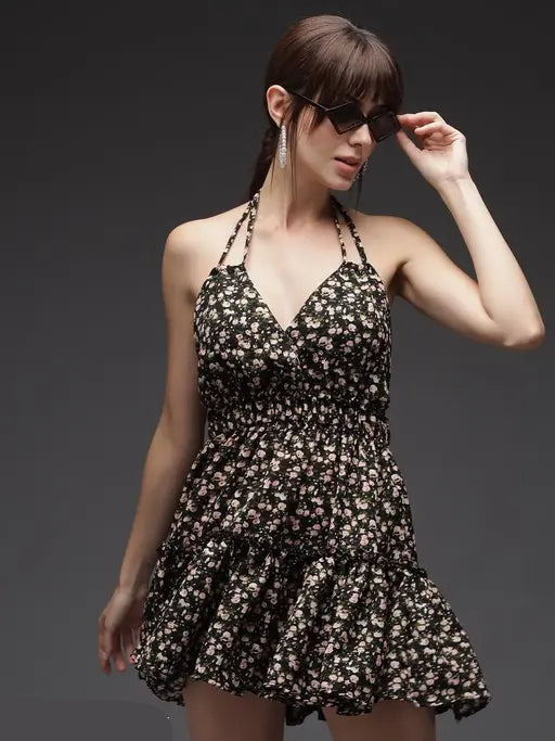 VELOMI Women’s Black Party Dress – Elegant Casual & Party Wear