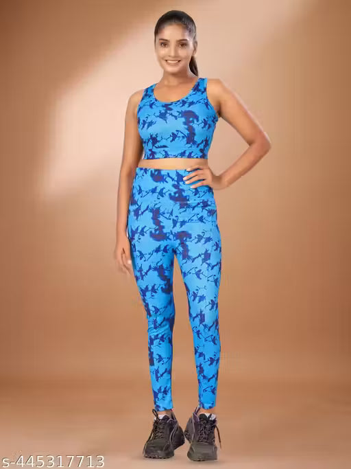 Women's Printed Top & Bottom Set Gym Wear | Track suit | Athletic Tracksuit