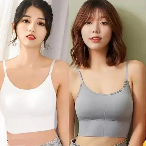 VELOMI Women’s Seamless Lightly Padded Sports Bra – Breathable Push-Up Comfort Underwear (Pack of 2)