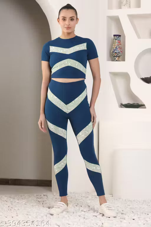 Zicada Women's Gym and Sport Wear| Girls Co-Ords Set| Trendy Women Top And Bottom Set| Summer Casual Wear