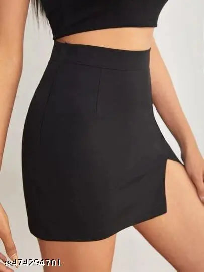 Mini Printed Black Sexy Treandy Skirts For Woman
