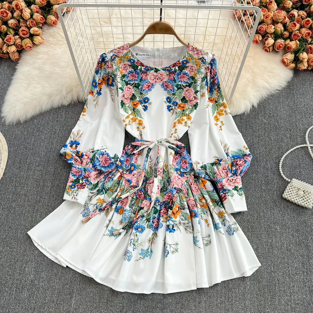 VELOMI Puff Sleeve Stylist Floral Printed Dress for Women – Trendy Casual & Party Wear