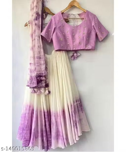 VELOMI Women’s Semi-Stitched Georgette Lehenga Choli – Elegant Festive Wear