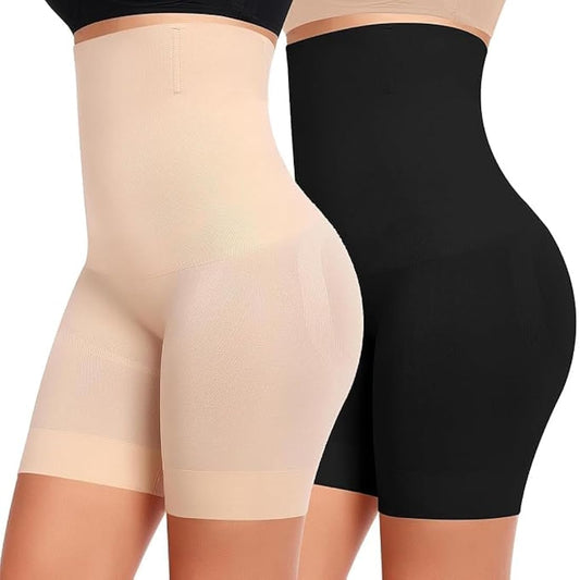 branded high quality Women's High Waist Shapewear with Anti Rolling Strip Tummy Control Tucker Waist Slimming Panties Women Shapewear ( pack of 2)