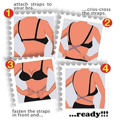 VELOMI Adjustable Low Back Bra Converter Set – Black, Skin & White