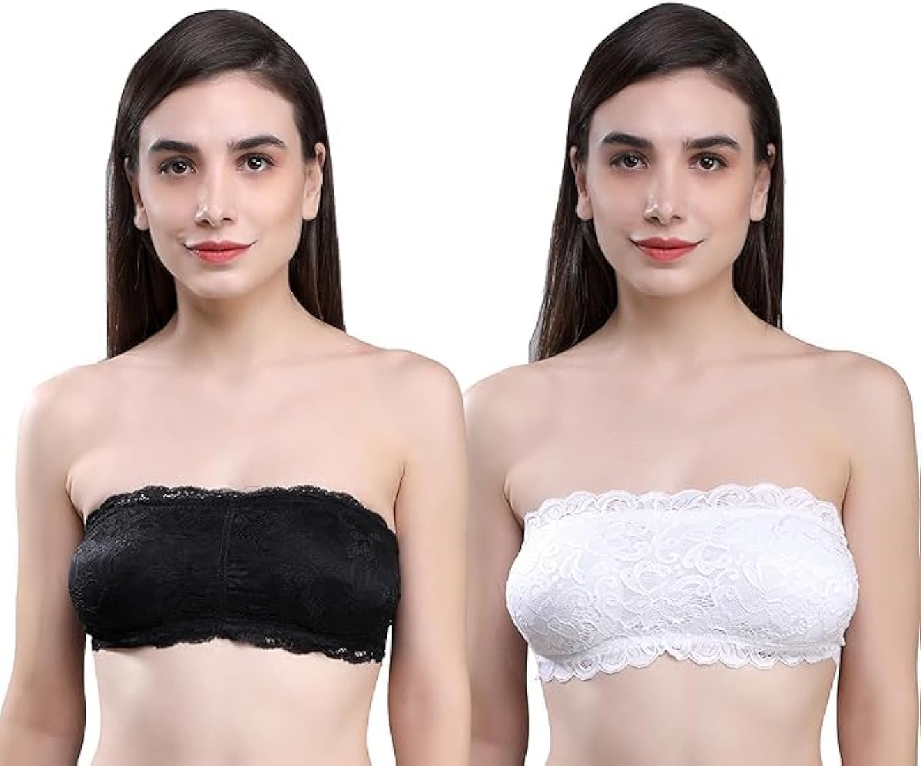 VELOMI Lace Strapless Bralette Tube Top – Comfortable, Wire-Free Support