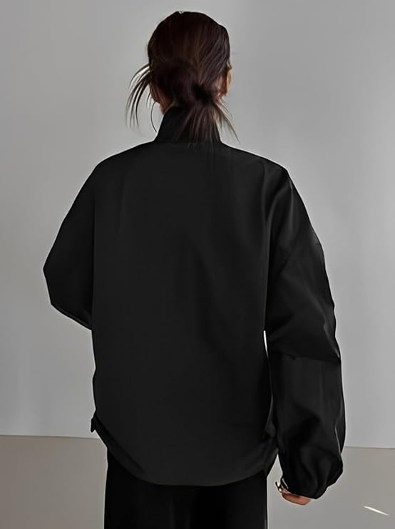 VELOMI Women’s Elegant Black Bomber Jacket – Fashionable & Comfortable Fit