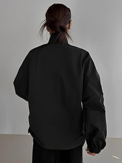 VELOMI Women’s Elegant Black Bomber Jacket – Fashionable & Comfortable Fit