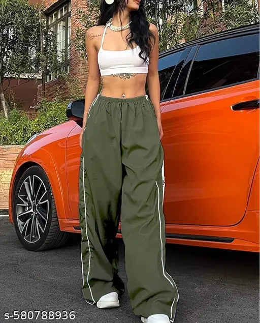 Women solid 2 piaping ns stylish jogers pants