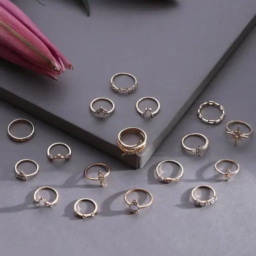 VELOMI Premium Gold-Plated Floral AD Ring – Timeless Style for Women