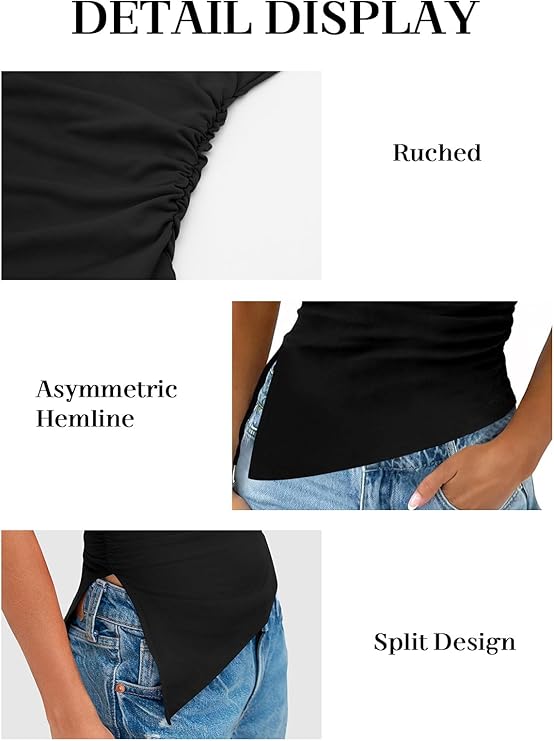 VELOMI Solid One-Shoulder Tube Crop Top with Side Slit – Trendy Western Wear for Women