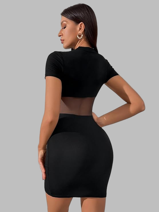 VELOMI Latest Western Half-Sleeve Bodycon Dress for Women – Trendy Casual & Party Wear