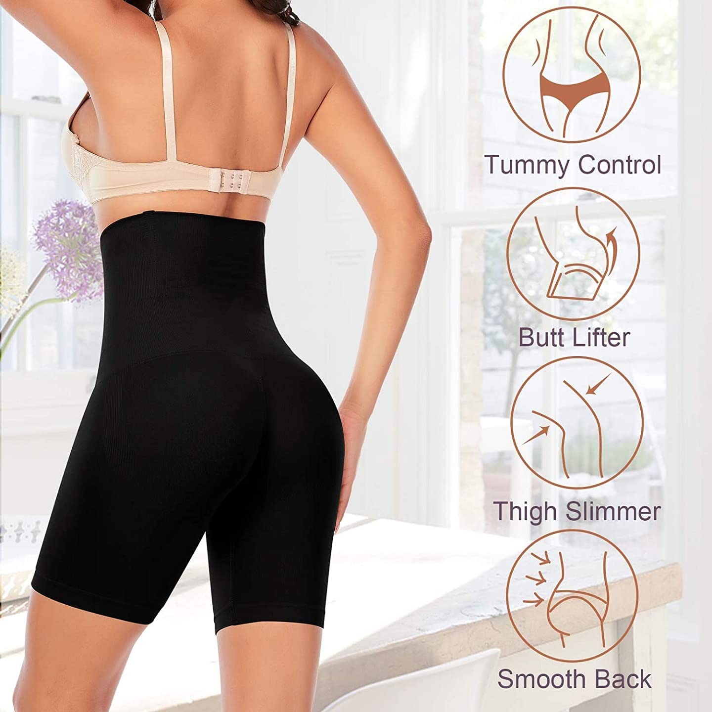 branded high quality Women's High Waist Shapewear with Anti Rolling Strip Tummy Control Tucker Waist Slimming Panties Women Shapewear ( pack of 2)