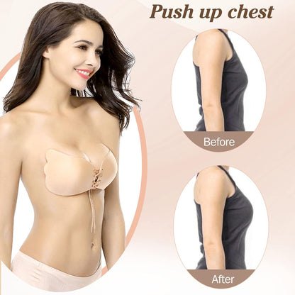 Invisible Silicone Adhesive Bra – Strapless, Backless, Push-Up, Reusable