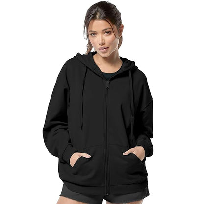Women's Cute Hoodies Teen Girl Winter Jacket Sweatshirts Casual Drawstring Clothes Zip Up Hoodie with Pocket