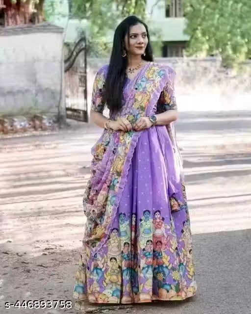VELOMI Women’s Printed Lehenga Choli – Navratri Special Festive Wear