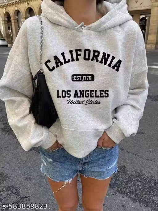Women Casual Letter Print Drop Shoulder Hoodie Sweatshirt, Autumn/Winter
