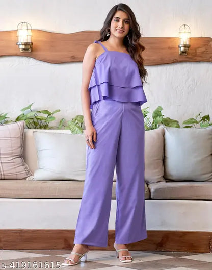 SELVIA Women's Round Neck Top & Bottom Sets