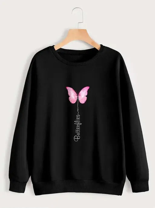 VELOMI Black & Red Tittli Sweatshirt – Stylish Casual Pullover for Women