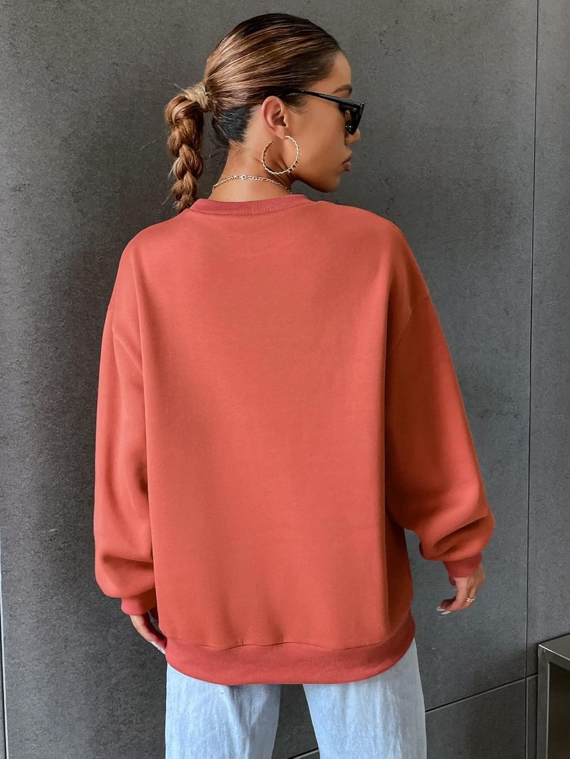 Women for Sweatshirt Letter Graphic Drop Shoulder Sweatshirt Women for Sweatshirt