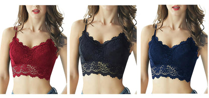 VELOMI Flexi-Fit Lace Bralette – Pack of 5 Stylish Padded Bras