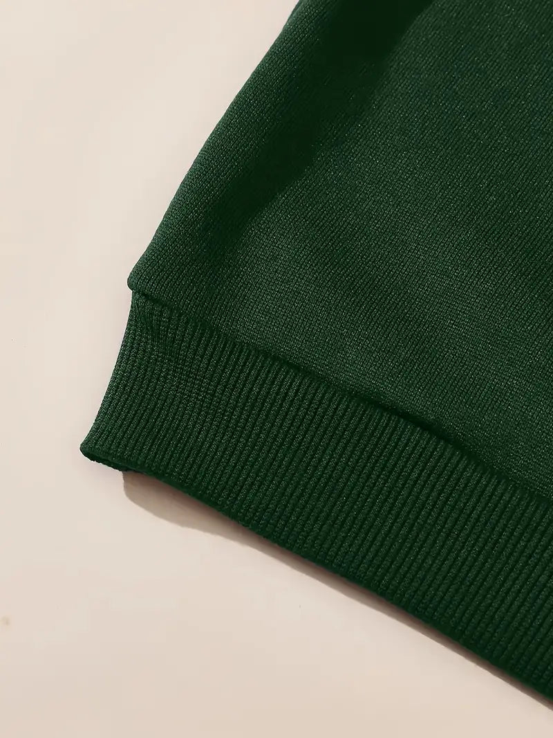 VELOMI Deep Green Elegant Women’s Sweatshirt – Button-Front, All-Season Comfort Fit