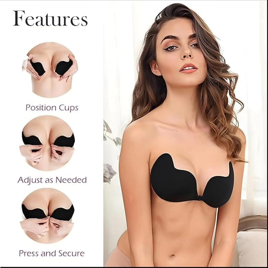 Invisible Silicone Adhesive Bra – Strapless, Backless, Push-Up, Reusable