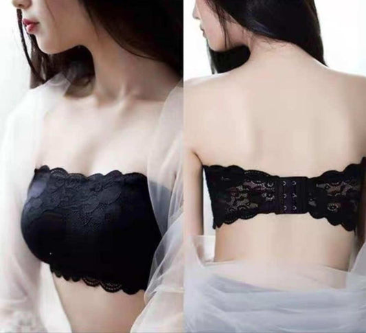 VELOMI Lace Strapless Bralette Tube Top – Comfortable, Wire-Free Support
