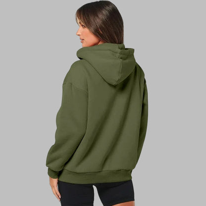 Women’s Oversized Zip-Up Hoodie – Y2K Inspired Casual Sweatshirt with Drawstring & Pockets
