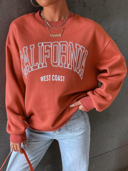 Women for Sweatshirt Letter Graphic Drop Shoulder Sweatshirt Women for Sweatshirt