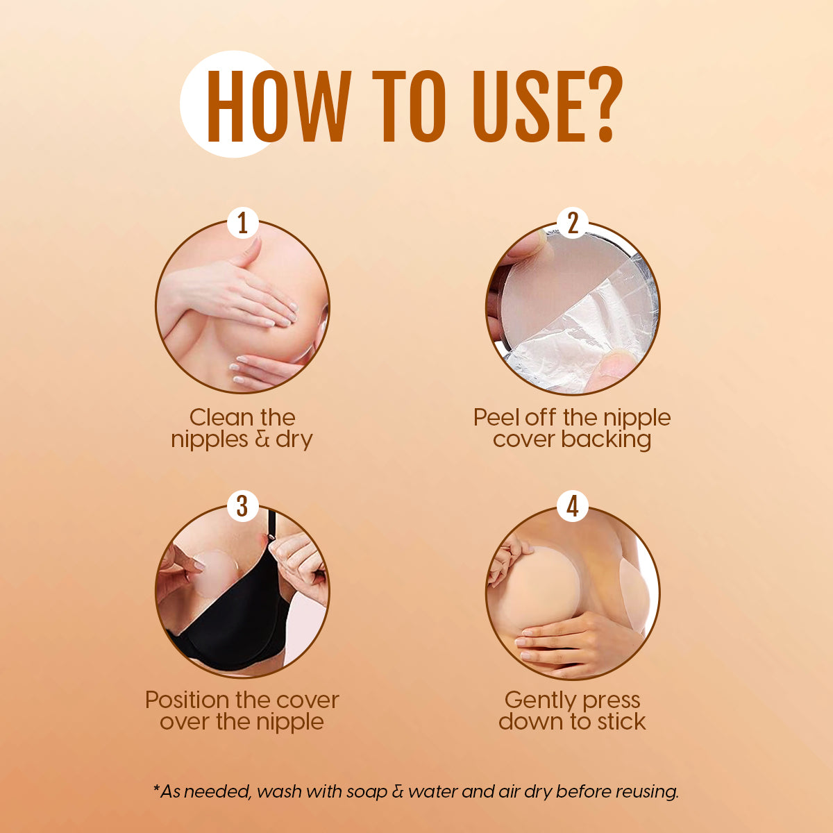 6 Pairs Seamless Silicone Nipple Pasties – Invisible, Reusable & Skin-Safe