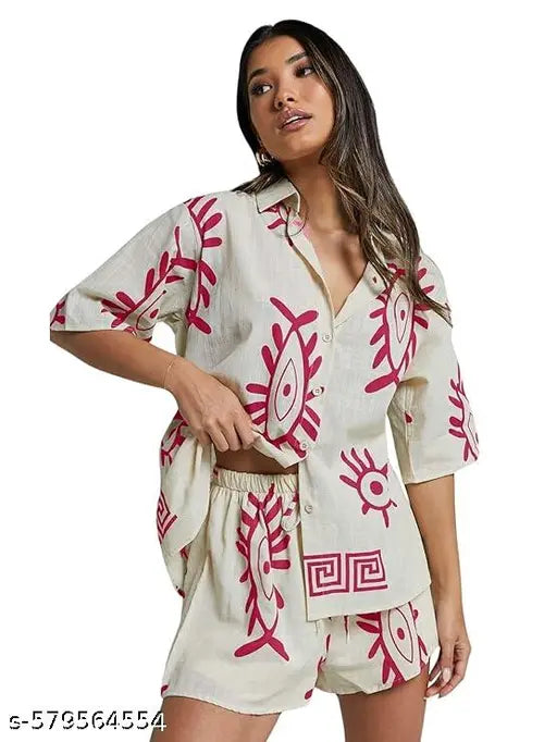 Stylish Co-ord Set for Women – Trendy Korean Summer Travel Outfit | Pajama Set for Women & Girl for Beach & Holiday Look