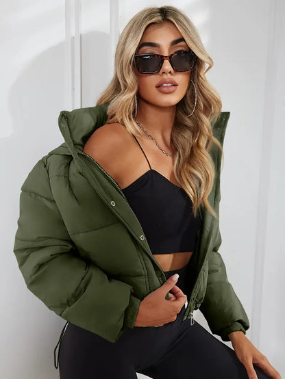 VELOMI Women’s Latest Winter Bomber Jacket – Crop Style & Puffer Design