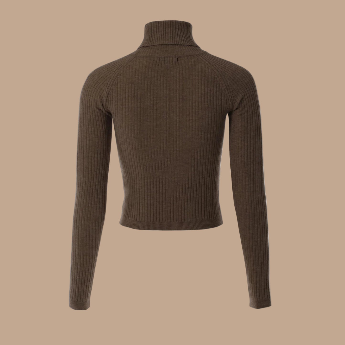 MixMatchy Women's Long Sleeve Turtle Neck Fitted Crop Ribbed Knit Sweater