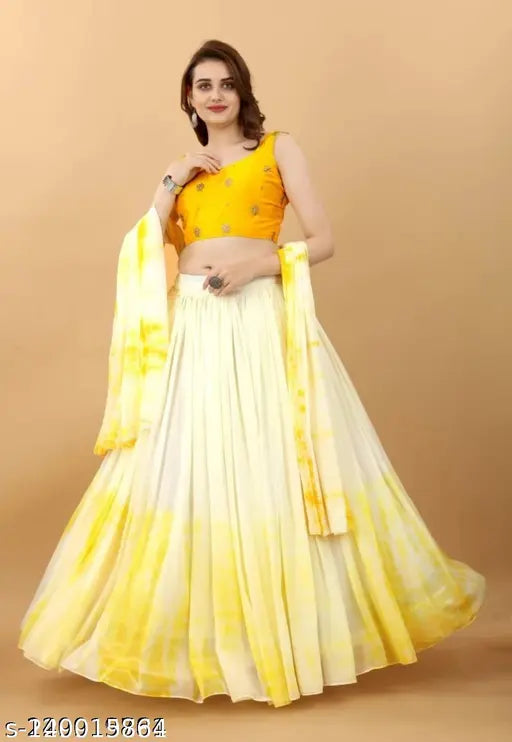 VELOMI Women’s Semi-Stitched Georgette Lehenga Choli – Elegant Festive Wear