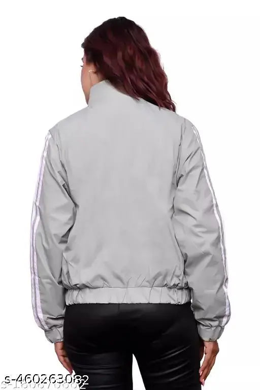 VELOMI Women’s Black Bomber Jacket – Trendy Zipper Winter Style