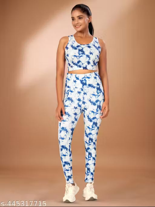Women's Printed Top & Bottom Set Gym Wear | Track suit | Athletic Tracksuit