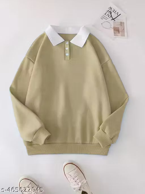 Women's Spring Button Turn-Down Collar Pullover Lantern Long Sleeve Sports T-Shirt Casual Loose Tops Brown Gray