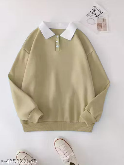 Women's Spring Button Turn-Down Collar Pullover Lantern Long Sleeve Sports T-Shirt Casual Loose Tops Brown Gray