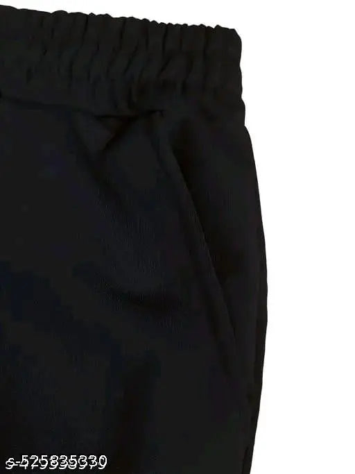 Black Printed Straight Baggy Fit Joggers/Track Pants for Girls/Womens