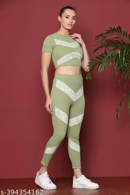 Zicada Women's Gym and Sport Wear| Girls Co-Ords Set| Trendy Women Top And Bottom Set| Summer Casual Wear