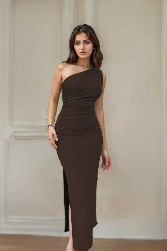 VELOMI – One-Shoulder Bodycon Dress