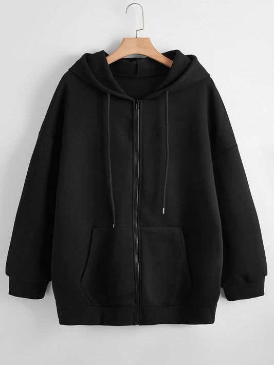 VELOMI Unisex Full Sleeve Solid Cotton Fleece Zipper Jacket – Trendy Winter Wear for Men & Women