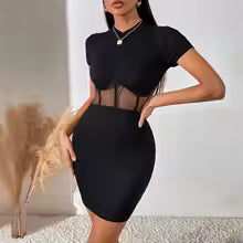 VELOMI Latest Western Half-Sleeve Bodycon Dress for Women – Trendy Casual & Party Wear