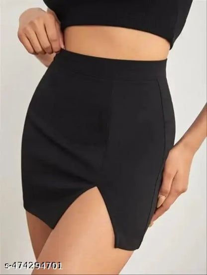 Mini Printed Black Sexy Treandy Skirts For Woman